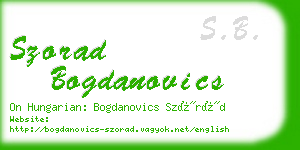 szorad bogdanovics business card